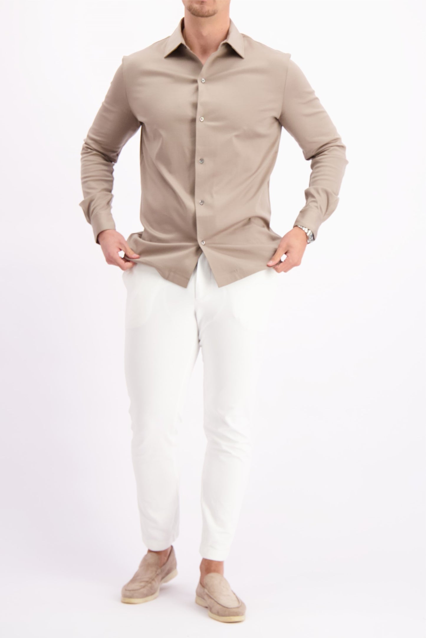 MERCERISED SHIRT TAUPE