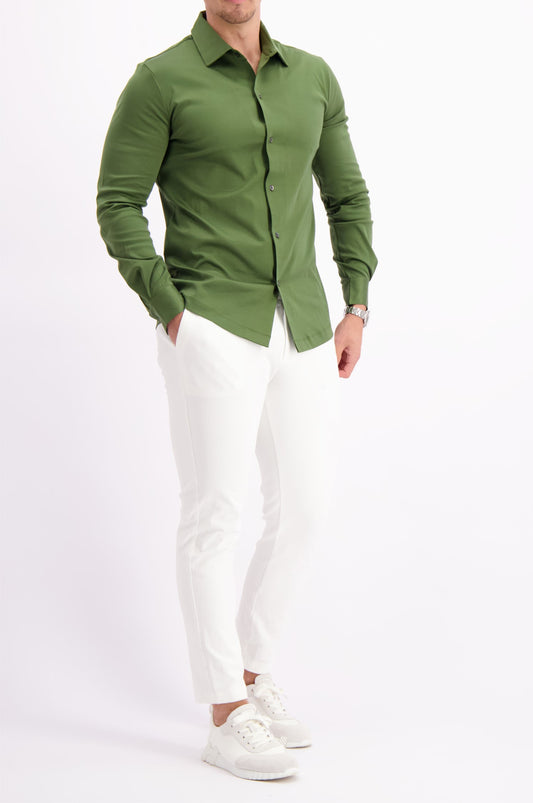 MERCERISED SHIRT OLIVE