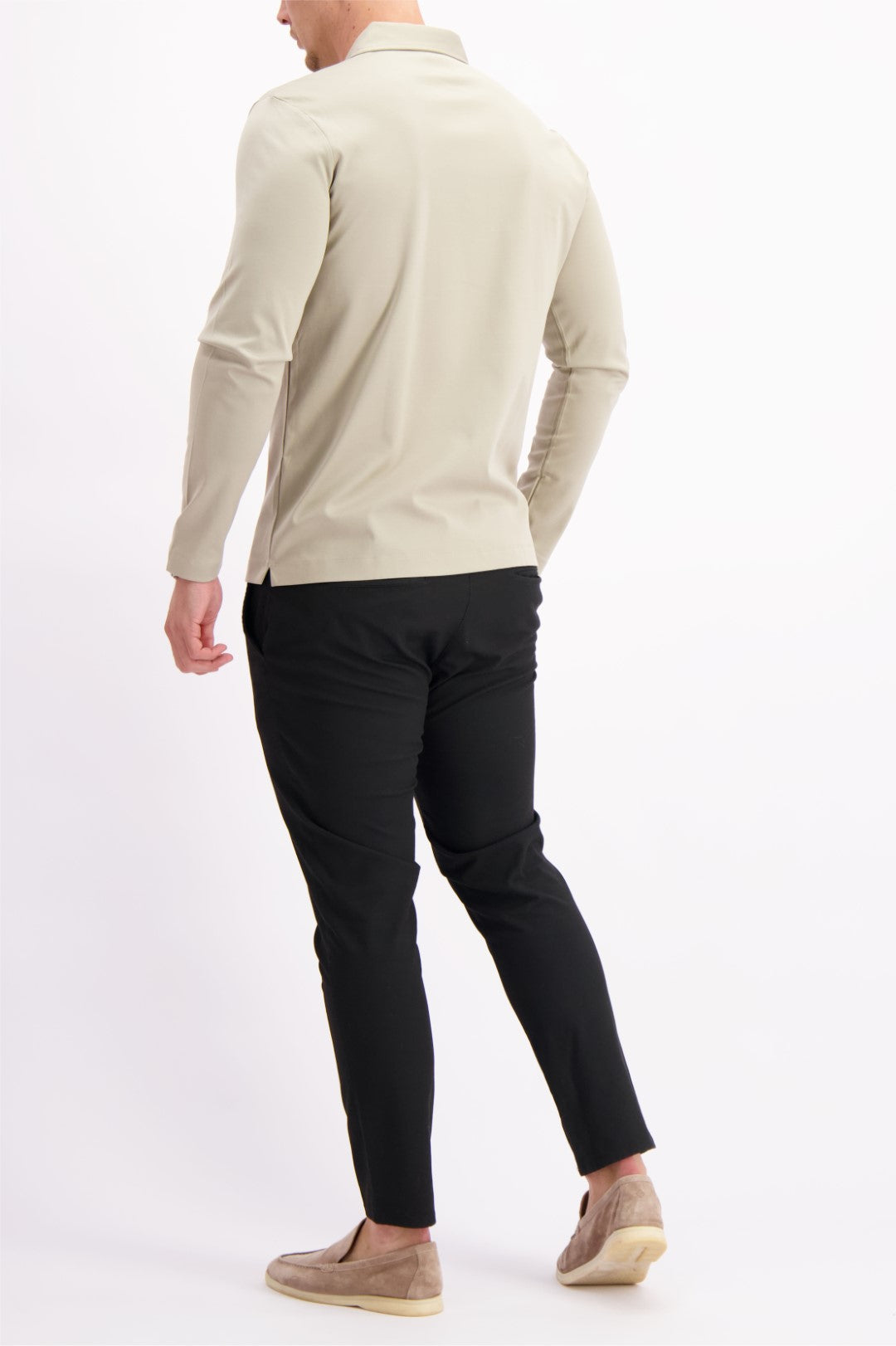 MERCERISED POLO L/S BEIGE