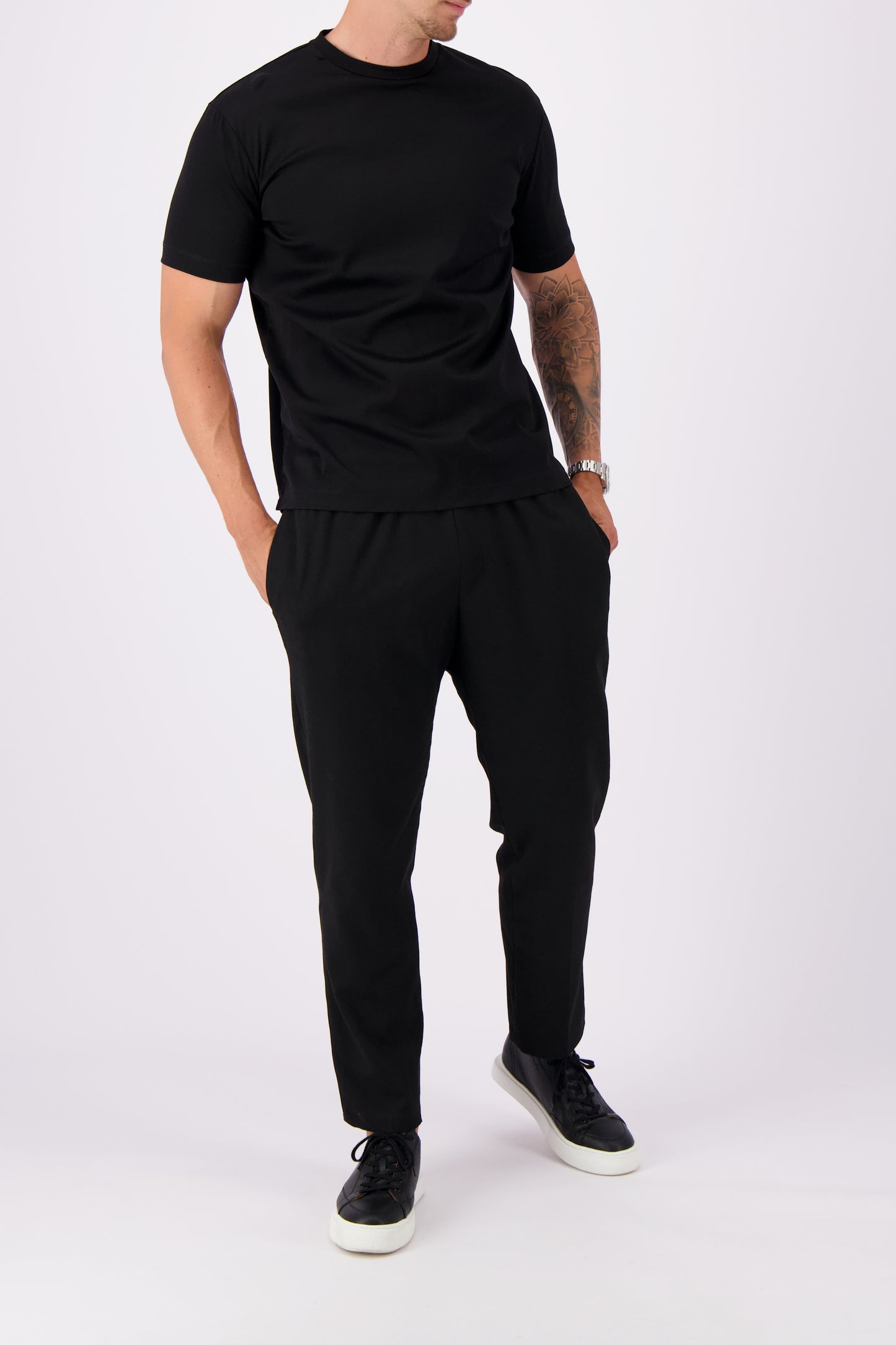 MERCERISED T-SHIRT BLACK