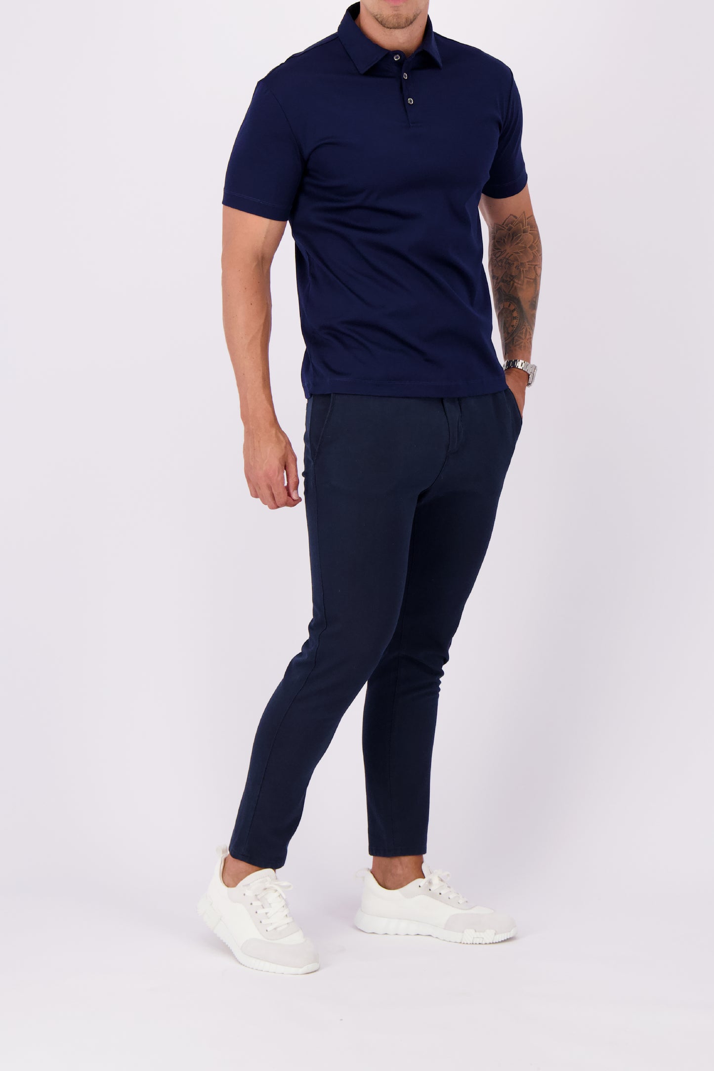 MERCERISED POLO BLUE