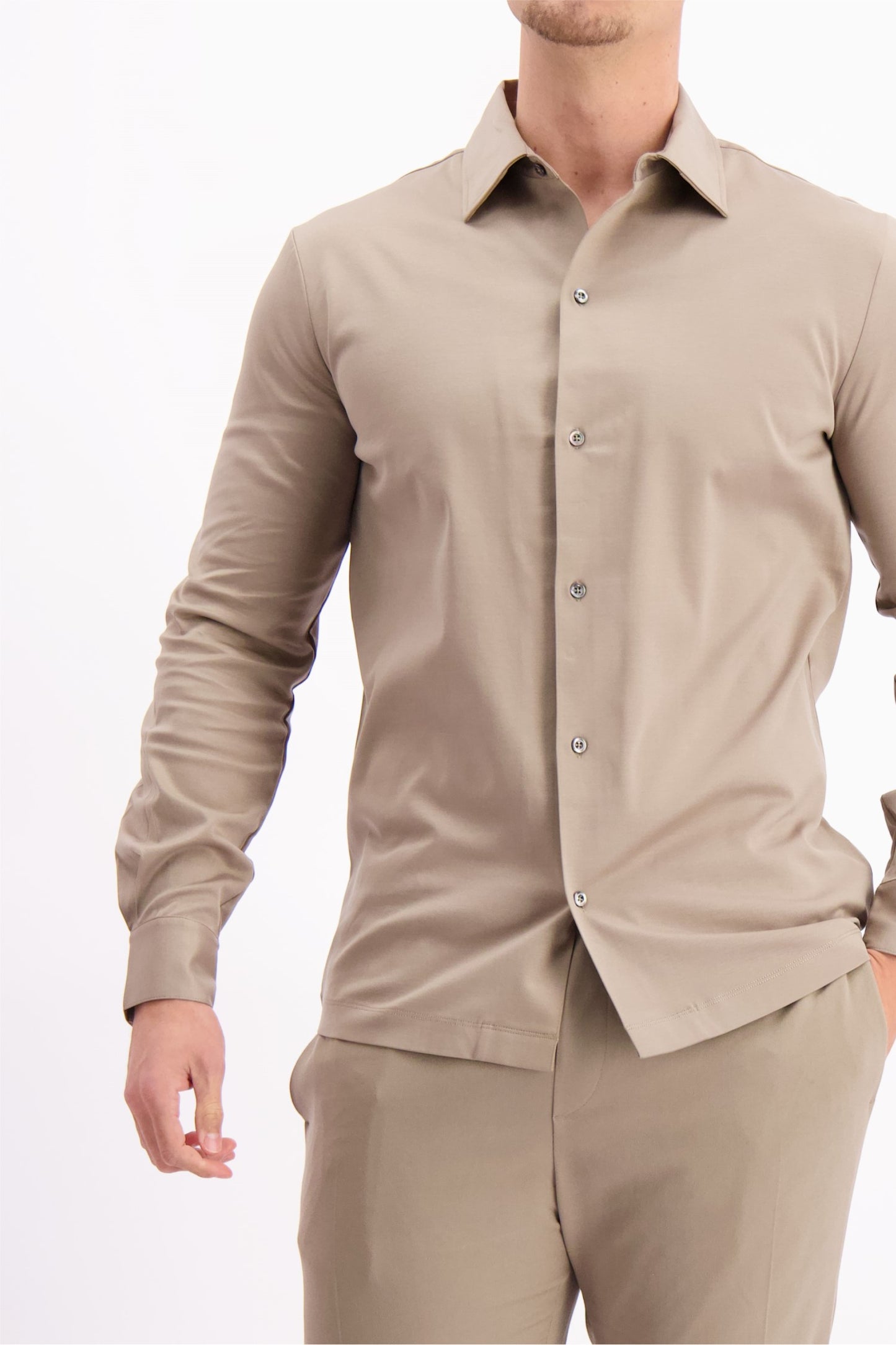 MERCERISED SHIRT TAUPE