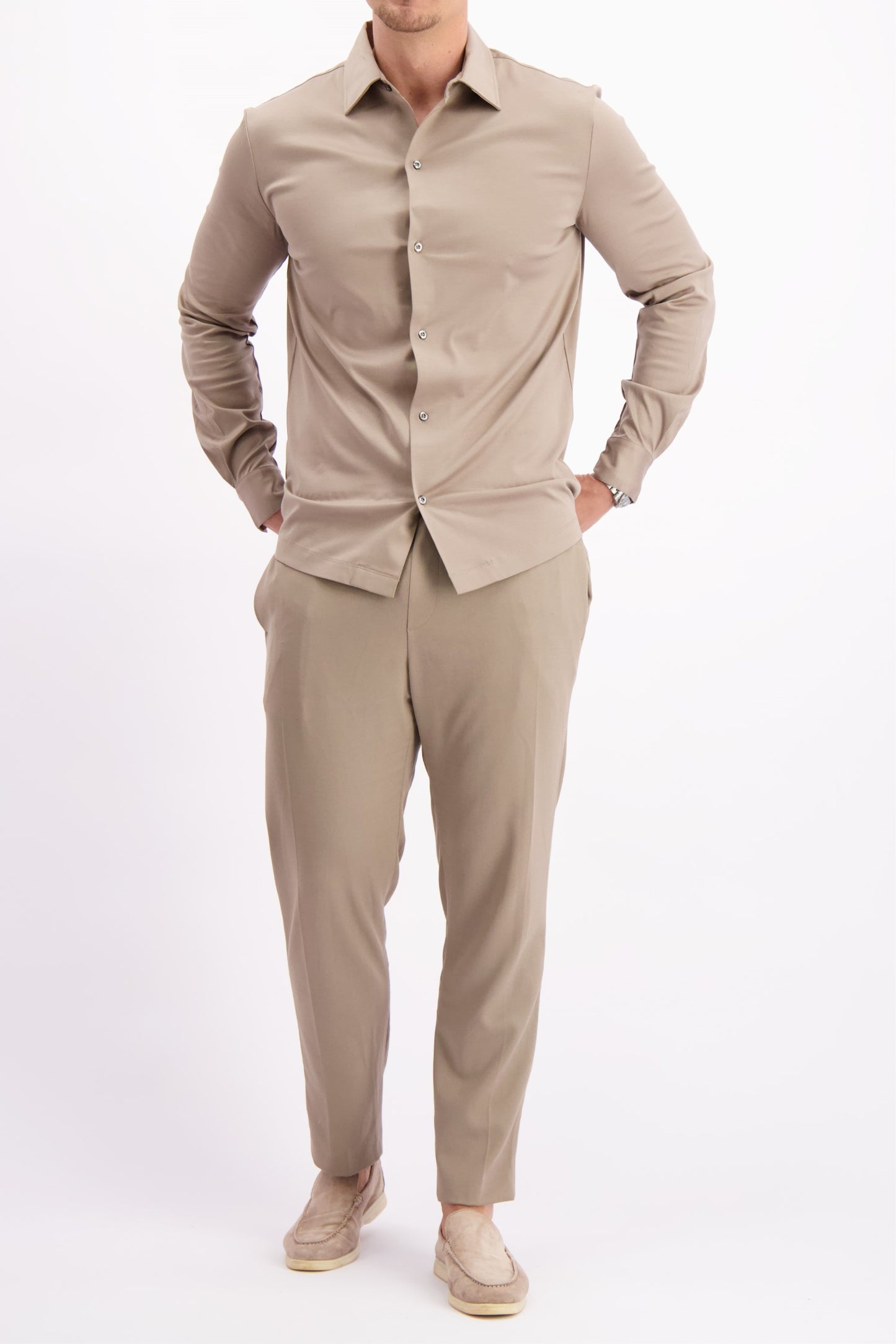 MERCERISED SHIRT TAUPE