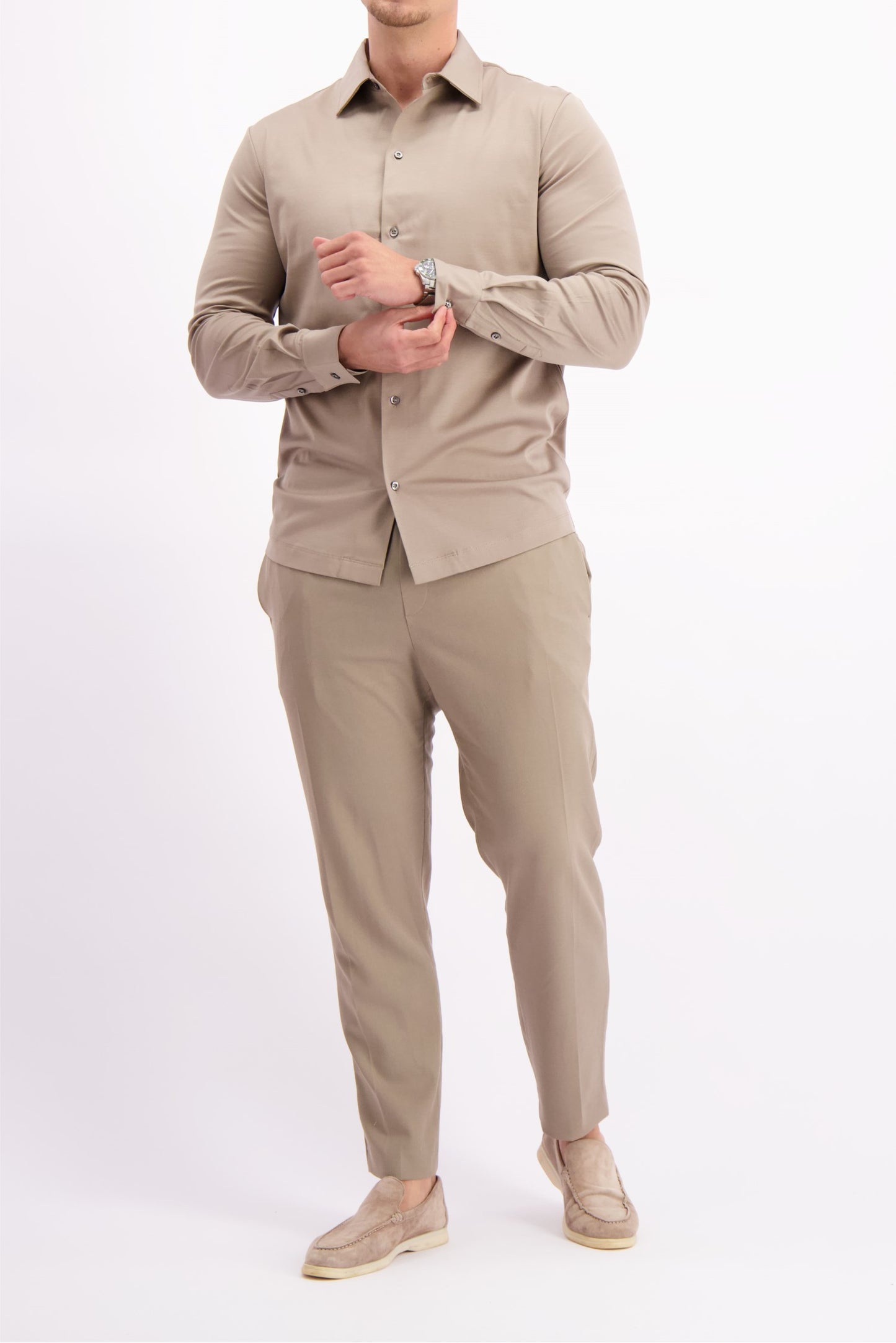 MERCERISED SHIRT TAUPE