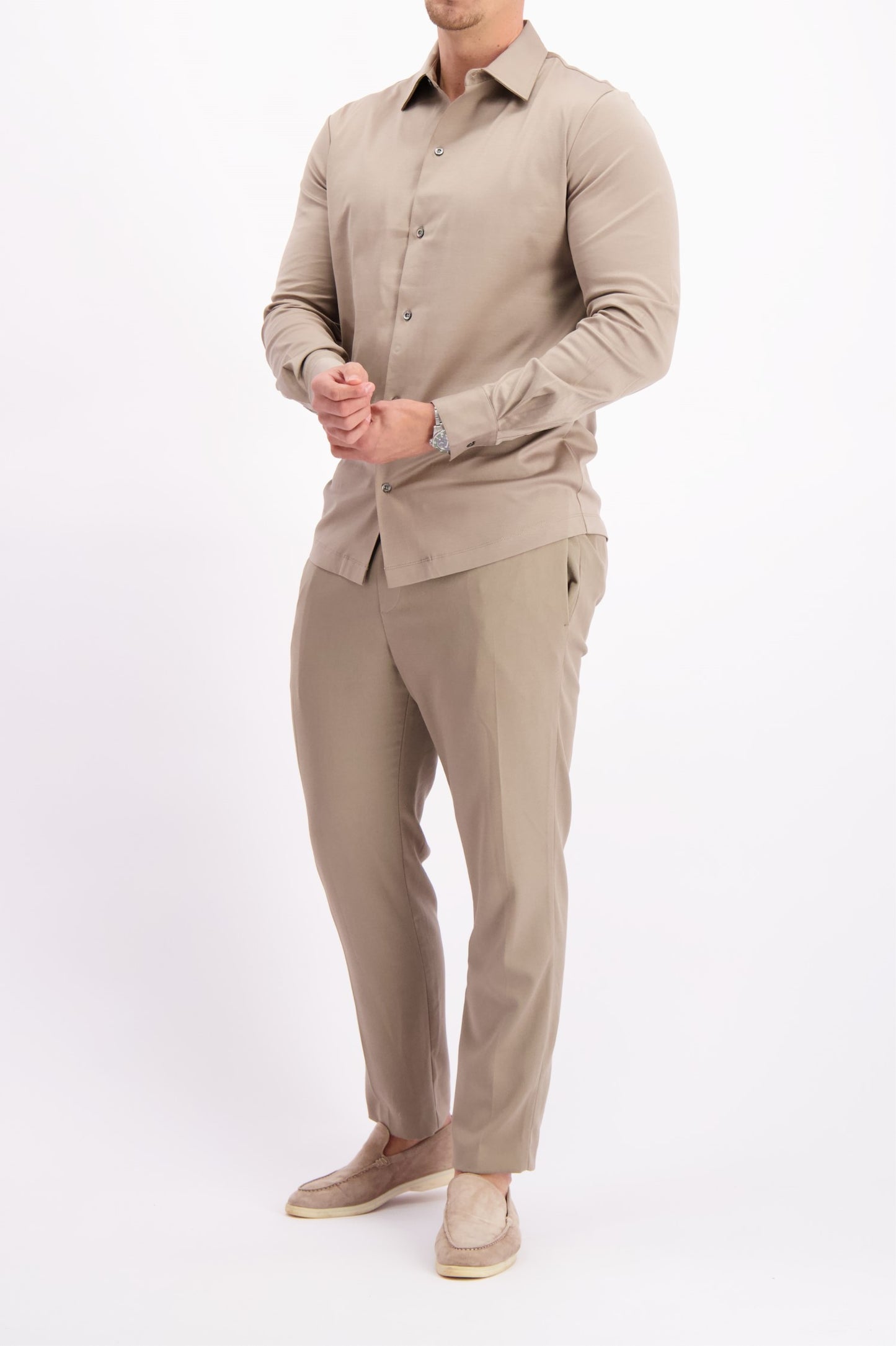 MERCERISED SHIRT TAUPE