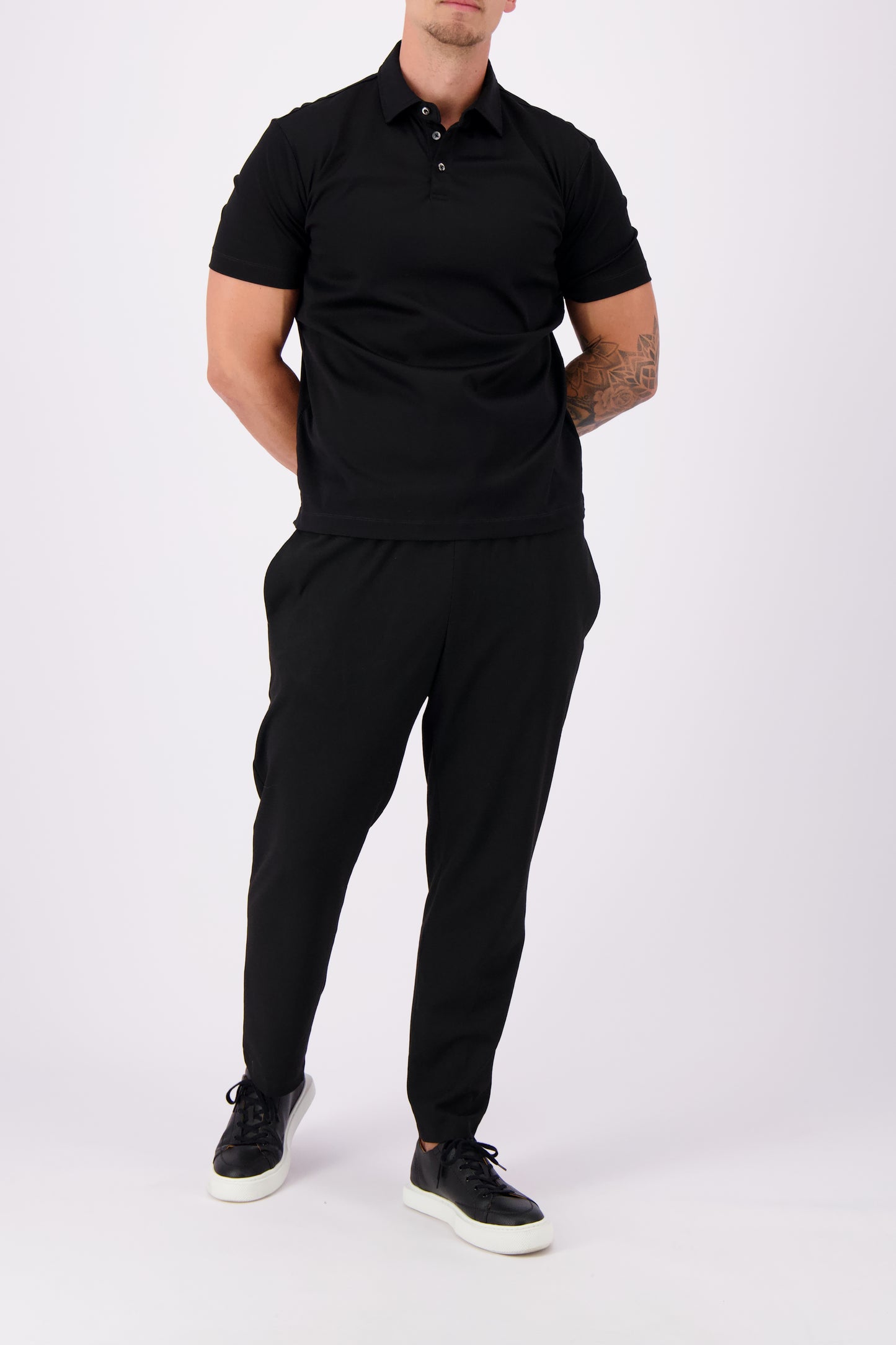 MERCERISED POLO BLACK