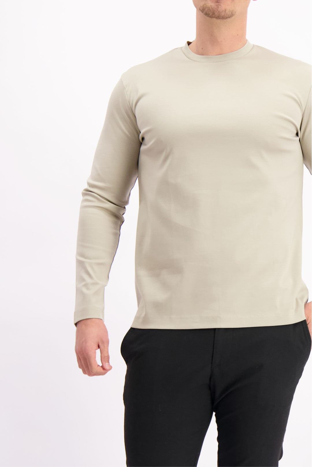 MERCERISED T-SHIRT L/S BEIGE