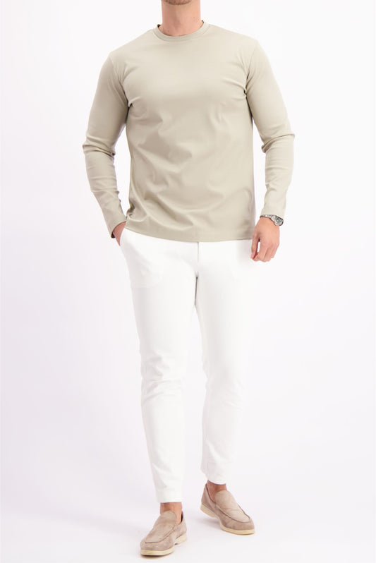 MERCERISED T-SHIRT L/S BEIGE