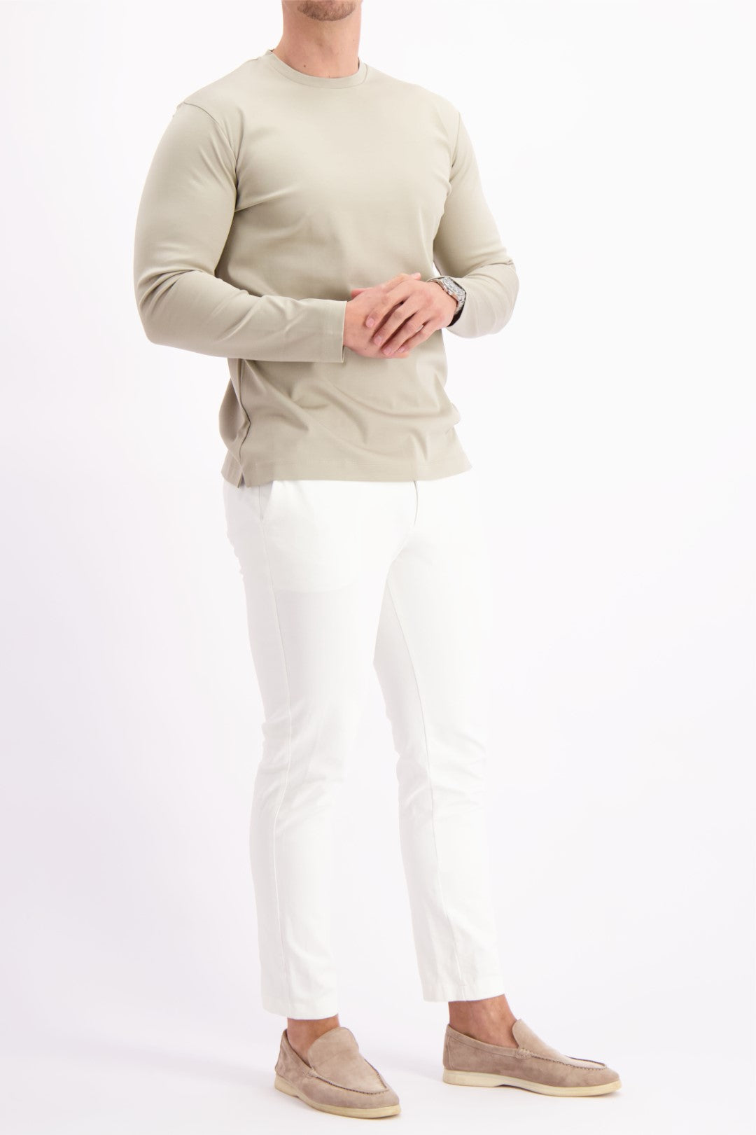 MERCERISED T-SHIRT L/S BEIGE