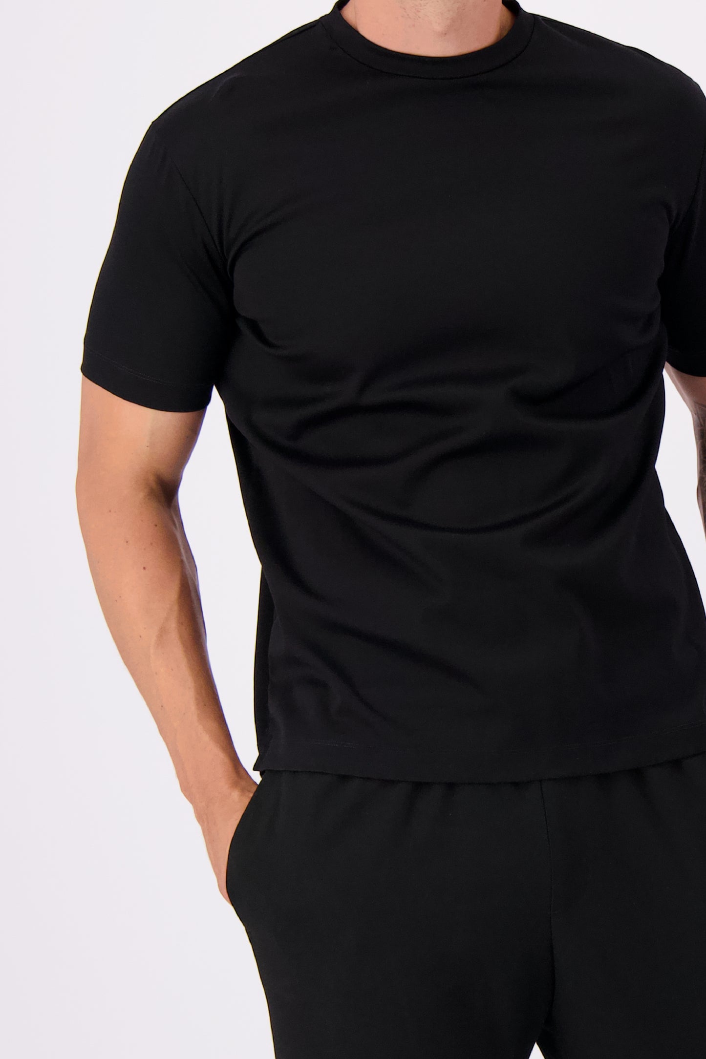 MERCERISED T-SHIRT BLACK